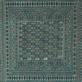thumbnail image 1 of Ahgly Company Indoor Square Southwestern Light Blue Country Area Rugs, 4' Square, 1 of 4