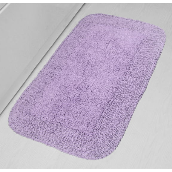 Home Weavers Radiant Collection Bathroom Rug 100% Cotton Bathroom Rugs Set, Washable Rug, Thick Soft & Absorbent bath Rug, Kitchen Mat, Bath Rug, Bath Floor Mat Non Slip, 24"x40" Rectangle, Purple