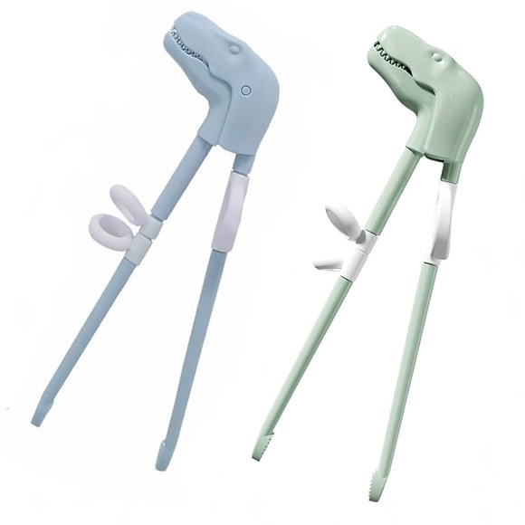 Dinosaur Training Chopsticks 2pcs Chopsticks For Kids Reusable Chopsticks Learning Chopstick Helper Green+Blue