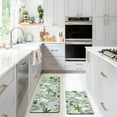 thumbnail image 3 of Green Leaf Kitchen Rug Set of 2 Tropical Plant Leaf Anti-Fatigue Non-Slip Kitchen Rugs Sage Green Comfort Standing Mat Waterproof PVC 2/5 Inch Thick Carpet for Kitchen Sink (17.3" x28" + 17.3" x 47"), 3 of 6