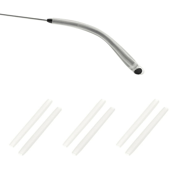 Uxcell 3 Pairs Eye Glass Replacement Temples, Silicone Anti-Slip Eyeglass End Tips Glasses Retainers Fits 5x2.5mm for Rectangle Thin Metal Eyeglass Sunglasses Temple, White