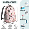 thumbnail image 5 of Princess and Castle Pink Pattern Backpack for School, Cute School Bag with Adjustable Shoulder Straps and Padded Back, 16.9"x12.6"x5.9", 5 of 5