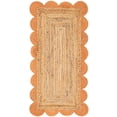 thumbnail image 2 of Sivi 2 x 4 Feet Handmade Scallop Braided Jute Rug - Natural Jute Runner Rug, 2 of 15