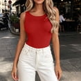 thumbnail image 6 of MYAOYINo Boundaries Womens Solid Sleeveless Tank Top Slim Fit Crew Neck Casual Wear, 6 of 7