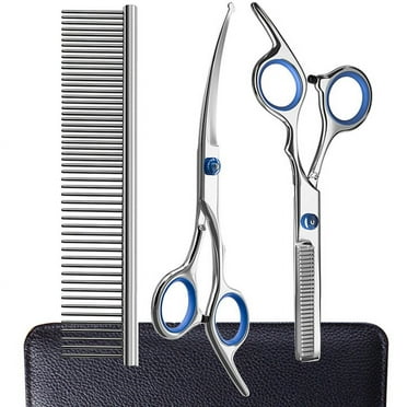 Pet Scissors Grooming Tool Set Decorative Wool Scissors 7 inch Straight Scissors Curved Scissors Dog Scissors Straight Scissors