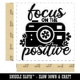 thumbnail image 2 of Focus on the Positive Camera Pun Square Rubber Stamp Stamping Scrapbooking Crafting - Small 1.25in, 2 of 7