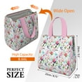 thumbnail image 3 of Pioneer Flower Floral Print Pattern Insulated Lunch Bag for Women & Adults,Large Portable Soft Cooler Lunch Bag,Thermal Food Storage Tote with Pearl Cotton,8.66L,8.75x5.75x9.5 Inch, 3 of 6