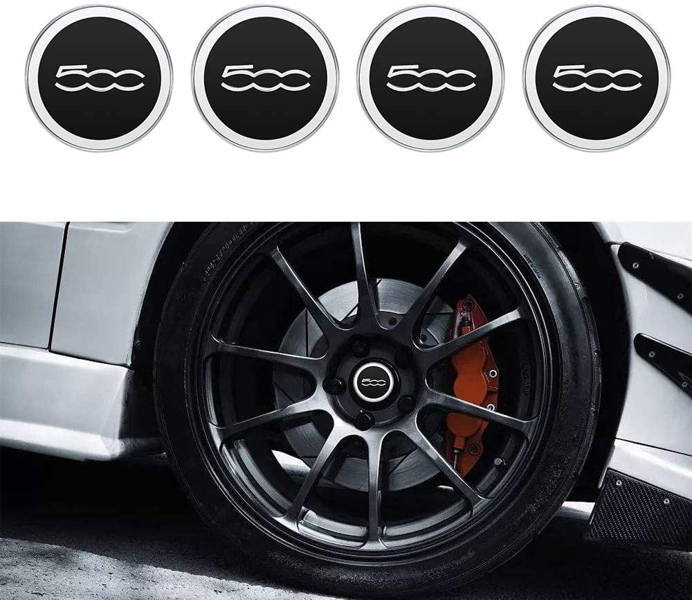 for Fiat 500 Car Styling Decoration Accessories Easy to Install 4 Pcs Wheel Hub Center Caps
