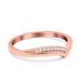thumbnail image 2 of Rose Tone, Simulated Cubic Zirconia Size-5 V Shape Wedding Engagement Anniversary Ring Band 925 Sterling Silver, 2 of 7