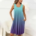 thumbnail image 4 of dazeni Women's Nightgown 2025 Trendy Tie Dye Sleeveless Sleepwear Comfy Sleepshirts Pleated Scoopneck Nightshirt with Pockets S-2XL, 4 of 7