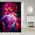 thumbnail image 2 of Manfei Dreamy Pink Nebula Shower Curtain 72Wx72L,Celestial Stars Bathroom Curtain, 2 of 5