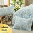 thumbnail image 6 of Kingrest Luxury King Duvet Cover Set Floral Printed Soft & Breathable 100% Organic Cotton 3 Pieces King Bedding Sets, Pattern King Comfy Duvet Cover Set, with Zipper Closure, 6 of 9