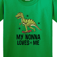 thumbnail image 4 of Inktastic My Nonna Loves Me Dinosaur Youth T-Shirt, 4 of 5