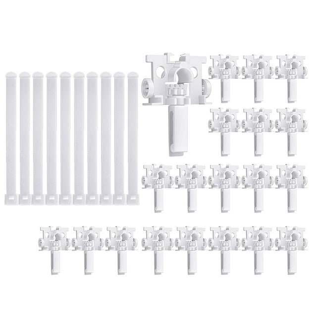 Support de Réparation de Store Vertical avec Tige Kit de Réparation de Stores Verticaux Pièces de Rechange pour Stores Blancs 20 Pcs