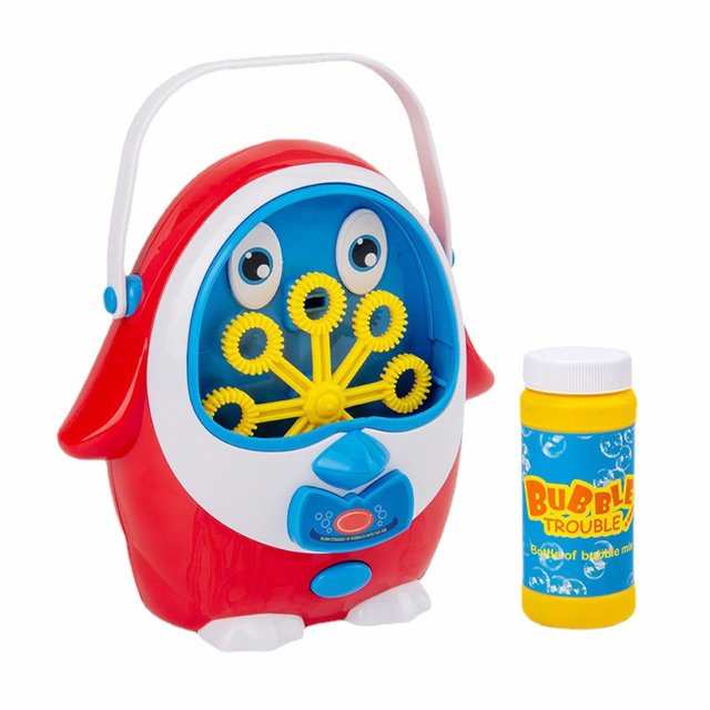 Outdoor AutomaticElectric Little Penguin Bubble Machine Portable One Click Start Bubble Machine Children's Toy With Bubble Water 100ml