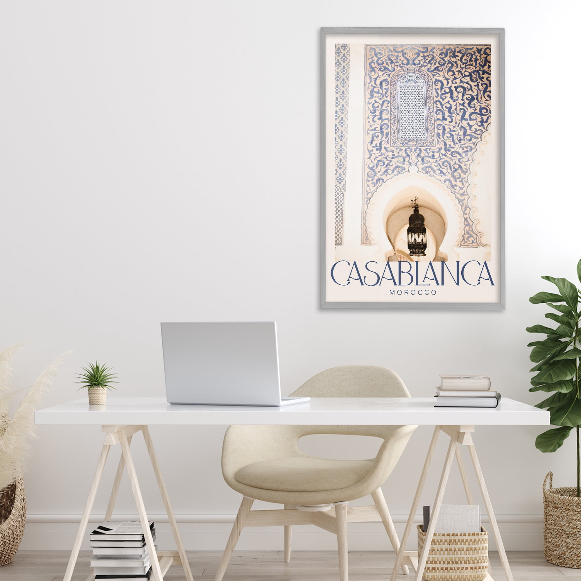 Stupell Industries Ornate Casablanca Architecture Gray Framed Giclee Art, design by Emily Navas