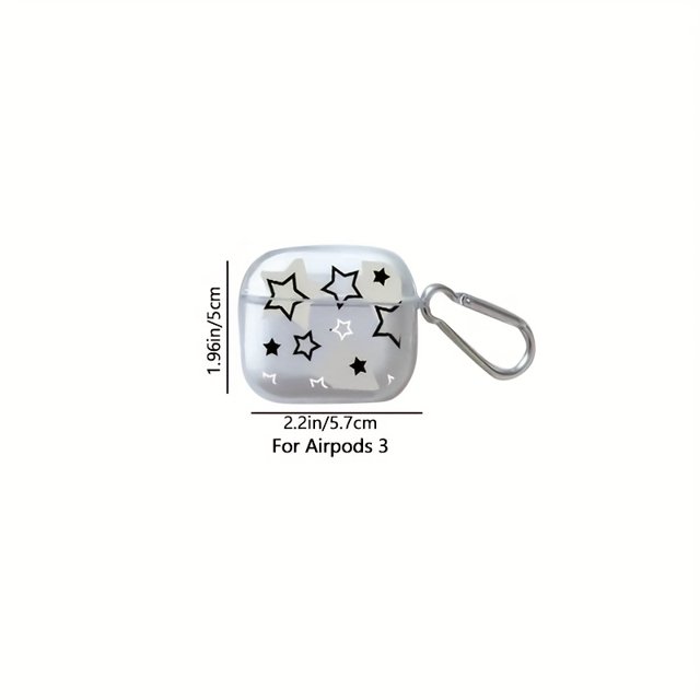 Bamboohart 1pc Suitable for AirPods 1/2/3/4th Gen Pro/Pro 2 Apple Wireless Earbuds Case with Star Pattern Protective Cover