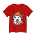 thumbnail image 4 of CAUYDY Halloween Shirts for Toddler Baby Girls Boys Pumpkin T-Shirts Ghost Tees Short Sleeve Tops Spooky Season Graphic Clothes Tee Tops(Red,2-3 Y), 4 of 5