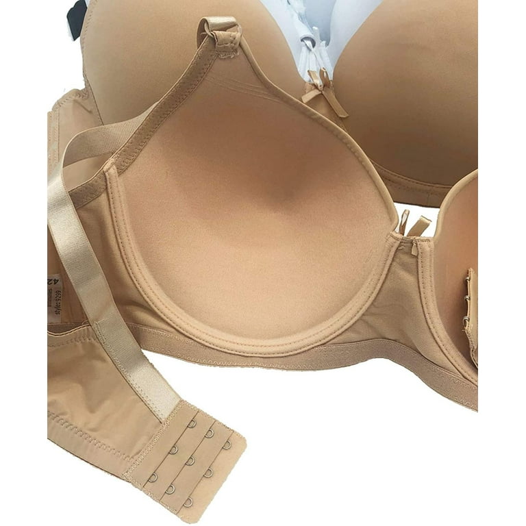 Iheyi 6 Pieces Plus Size Wired Full Cup Lace Plain Light Padded D/DD/DDD Bra  (38D) 