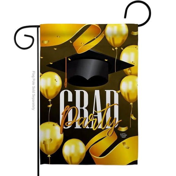 Ornament Collection G192603-BO Grad Party Education Graduation 13 x 18.5 in. Double-Sided Decorative Vertical Garden Flags for House Decoration Banner Yard Gift