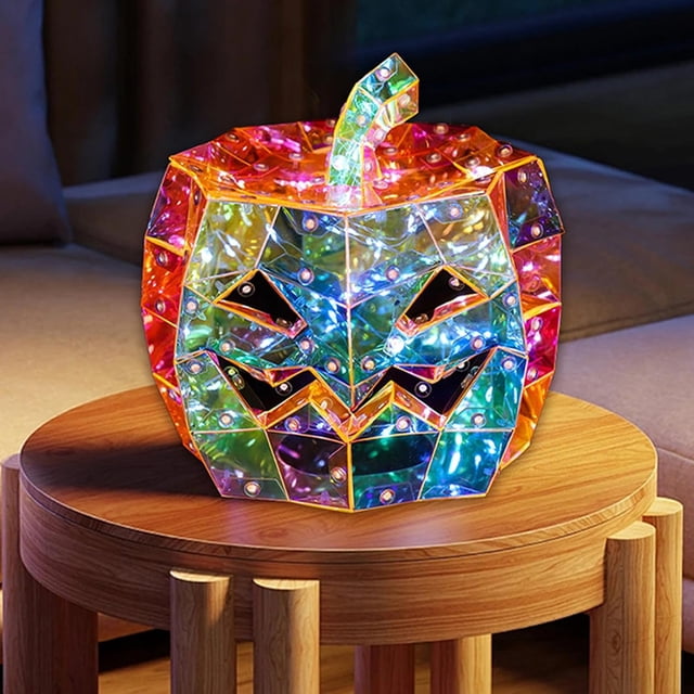 Calabaza espeluznante iridiscente prismática xinyu decoración de Halloween luces LED