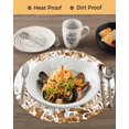 thumbnail image 3 of 13 Inch Round Placemats Set of 6, Brown Yellow Eucalyptus Leaves Non Slip Heat Insulation PP Table Mats, Watercolor Spring Summer Botanical Washable Place Mats for Kitchen Dining Party Table Decor, 3 of 7