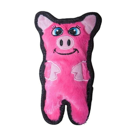 Invincibles Minis Stuffingless Durable Tough Plush Dog Squeaky Toy by Outward Hound, 1 Squeaker, Pig