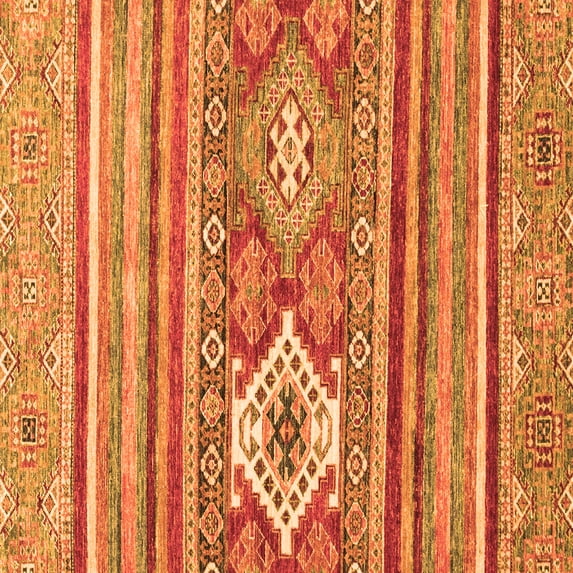 Ahgly Company Indoor Square Abstract Orange Modern Area Rugs, 4' Square