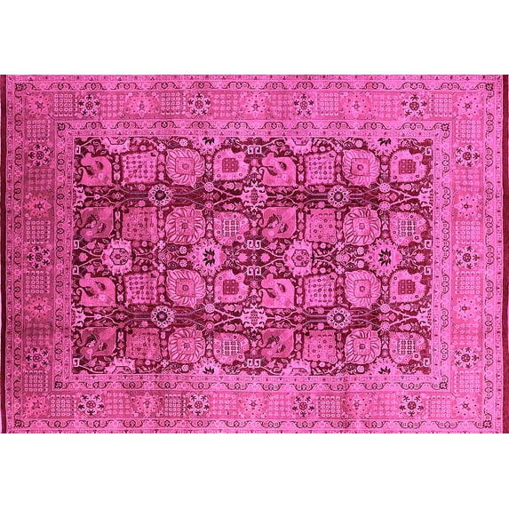 Ahgly Company Indoor Rectangle Oriental Pink Industrial Area Rugs, 3' x 5'