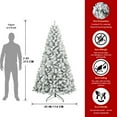 thumbnail image 5 of Round Head Snow Flocked Christmas Tree – 4ft/5ft/6ft/7ft Artificial Holiday Tree with Metal Stand, Pre-Lit LED or Unlit Option for Home Décor, 5 of 12
