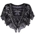 thumbnail image 1 of GDREDA Robe Élégante en Maille Ample avec Châle, Foulard à Paillettes pour Banquet, Robe de Soirée Rétro Argentée, Taille Unique, 1 of 2