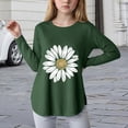 thumbnail image 2 of HCNTES Girls Long Sleeve T Shirts 10-12 Crewneck Fall Tee for Girls Trendy Basic Top for Girls Cotton Striped Colorblock Girls Sweatshirts(Green,5-6 Years), 2 of 4