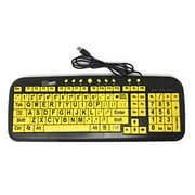 EnableMart Large Print Keyboard - Yellow Keys Black Print