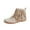Beige, variant on Women's Fashion Casual Winter Ankle Boots Solid Color Tassel Round Toe Side Zipper Flat Ankle Boots Khaki 5.5