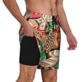 thumbnail image 2 of Kdxio Christmas Cookies Print Men'S Swim Trunks With Compression Liner 7 Inch Inseam Quick Dry Swim Shorts, 2 of 7