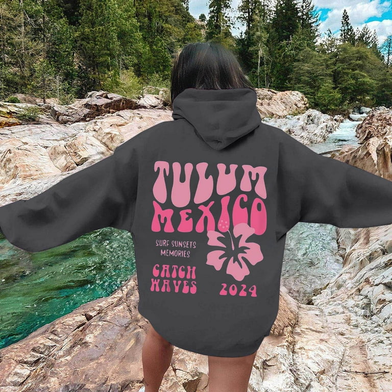 Baberdicy Plus Size Tops Cute Tops for Teen Girls Long Sleeve Letter Print Casual Graphic Hoodies Drawstring Pullover Cute Oversized Hoodie Sale Clearance Dark Gray Xl Walmart