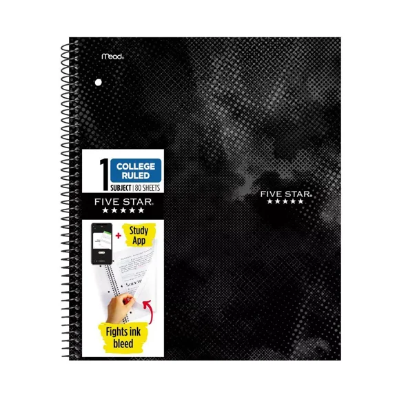 Active Subject Notebook 80ct Black