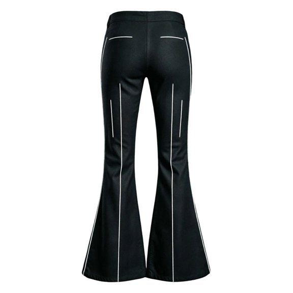 Girls School Uniform Pants Slim Fit Stretchy Elastic Waistband Stylish Print Flared Trousers Back To School Pants for Girls Size 5-6 Years