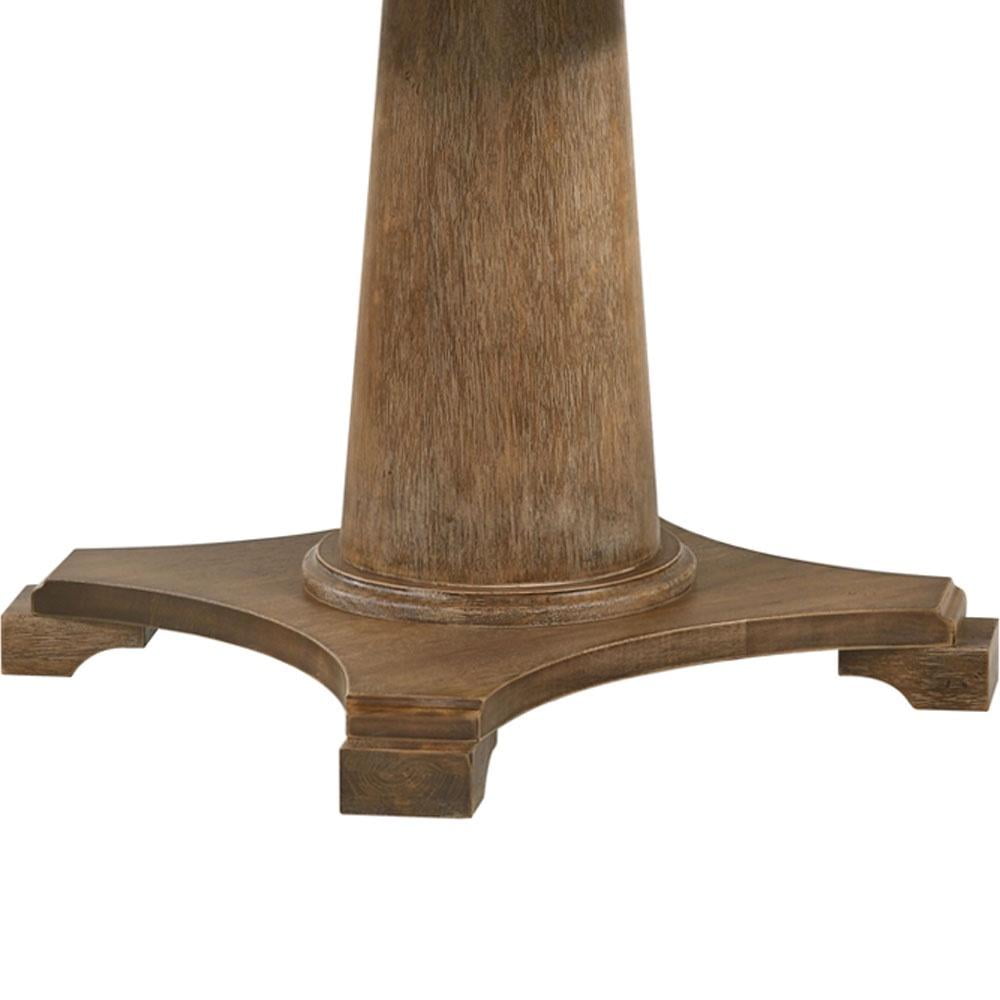 Acme Yotam Round Wooden Single Pedestal Dining Table in Salvaged Oak