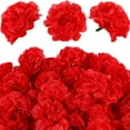 thumbnail image 2 of 100 Pcs Marigold Flower Head, Artificial Marigold Flowers Halloween Flower Day of The Dead Decoration for Diwali Indian Decor DIY Wreath Garland Craft (2 Inch, Red), 2 of 7
