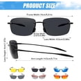 thumbnail image 5 of 2 Pack Sports Polarized Sunglasses for Men Women, Rimless Frame Lightweight Sun Glasses with UV Protection for Driving Fishing Golf Running Surf, 5 of 7