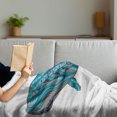 thumbnail image 3 of Modern Soft Flannel Fleece Throw Blanket, Humpback Whale by Abstract Sea Underwater Artwork Print, Cozy Plush for Indoor and Outdoor Use, 60" x 80", Teal Blue Dried Rose, by Ambesonne, 3 of 5