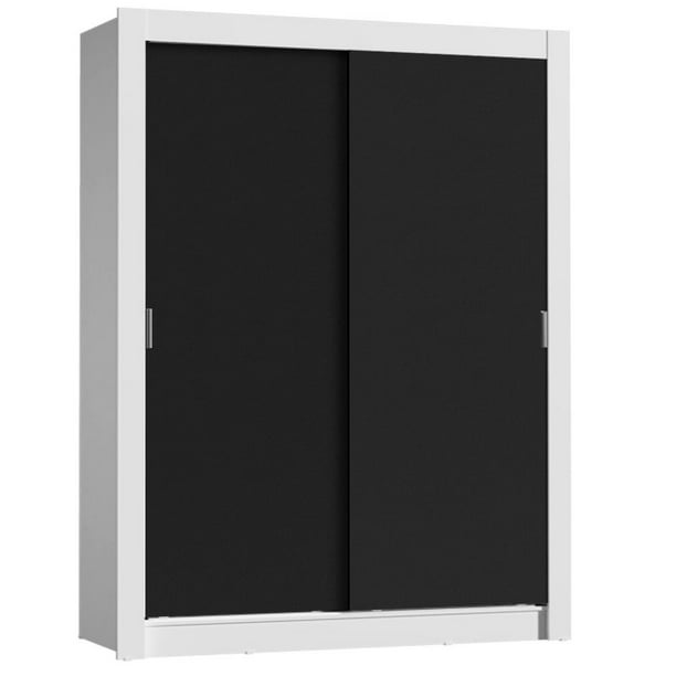 Ropero Closet Madesa Denver 2 Puertas Corredizas Blanco/Negro