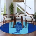 thumbnail image 4 of Aqua Navy Blue Shark 8ft Round Rug, Summer Beach Coastal Modern Art Non-Skid Rubber Backing Large Area Rugs - Living Room Bedroom Home Office, Indoor Floor Mat Carpets Washable Rug, 4 of 9