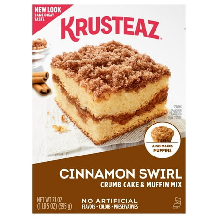 ( 2 Pack ) Krusteaz Crumb Cake & Muffin Mix, Cinnamon Swirl 21 Oz