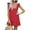 Red, variant on FreshPretty Women's Summer Mini Dress Casual V Neck Floral Embroidered Ruffle Sleeveless Shift Dress Flowy Boho Dress