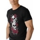 thumbnail image 2 of Men T-Shirt,Crewneck Tee Shirt Rose Skull Short Sleeve Casual Black T Shirts, 2 of 7