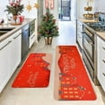 thumbnail image 6 of Christmas Kitchen Floor Mats, Non Slip Kitchen Rug Set, L Shape Cushioned Antifatigue Polyester Floor Mats for Entryway, Dining Room, Bathroom, 2 Piece Red Thickened Encryption Runner Set, 6 of 7