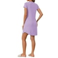 thumbnail image 3 of INSPIRE CHIC Women's Pajamas Night Shirts Cats Printed Sleep Dress Short Sleeve Nightgowns M Light Purple, 3 of 6
