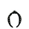 Hairitage Stylish Knotted Headband with Pearls Black, 1PC